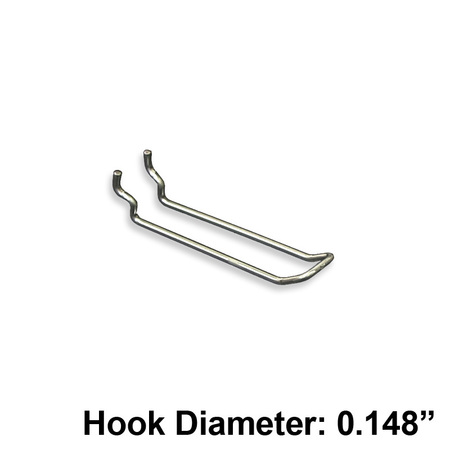 AZAR DISPLAYS 4" Metal Wire Loop Hook: 0.148" Dia., PK50 701140